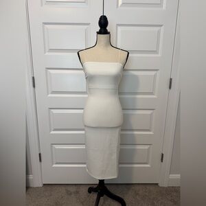 Princess Polly White Spaghetti Strap Midi Dress